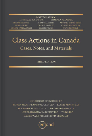Imagen de portada: Class Actions in Canada: Cases, Notes, and Materials 3rd edition 9781774625439