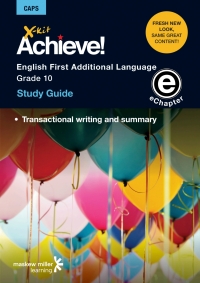 Cover image: X-kit Achieve! English First Additional Language Grade 10 Study Guide (Topic 5) 1st edition 9781775783619