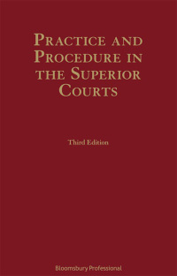 Cover image: Practice and Procedure in the Superior Courts 3rd edition