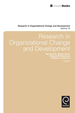Cover image: Research in Organizational Change and Development 9781780520223