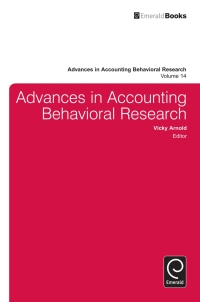 Titelbild: Advances in Accounting Behavioral Research 9781780520865