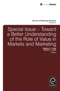 Titelbild: Toward a Better Understanding of the Role of Value in Markets and Marketing 9781780529127