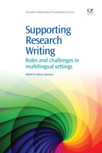 Omslagafbeelding: Supporting Research Writing: Roles And Challenges In Multilingual Settings 9781843346661