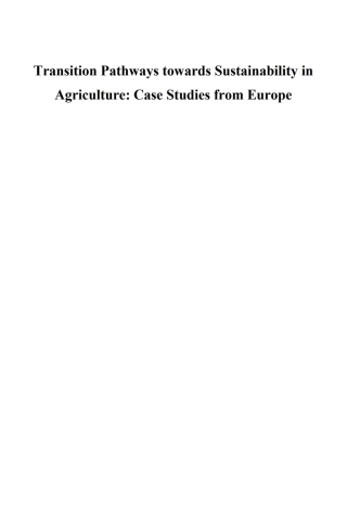 Imagen de portada: Transition Pathways towards Sustainability in Agriculture 9781780642192