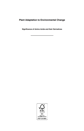 Imagen de portada: Plant Adaptation to Environmental Change 9781780642734