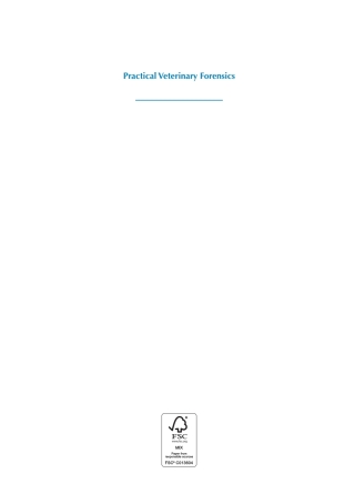 Imagen de portada: Practical Veterinary Forensics 1st edition 9781780642949