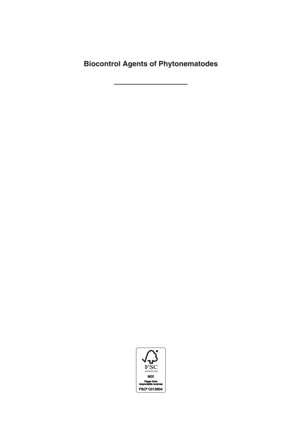 Biocontrol Agents of Phytonematodes 1st Edition
