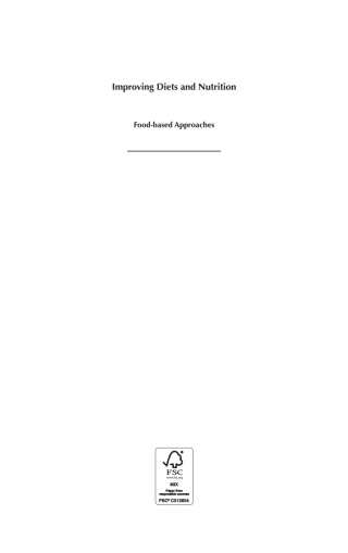 Imagen de portada: Improving Diets and Nutrition 1st edition 9781780642994