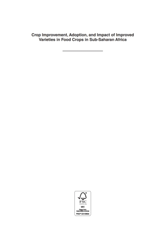 Cover image: Crop Improvement, Adoption and Impact of Improved Varieties in Food Crops in Sub-Saharan Africa 1st edition 9781780644011