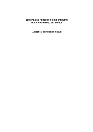 Cover image: Bacteria and Fungi from Fish and Other Aquatic Animals 2nd edition 9781845938055