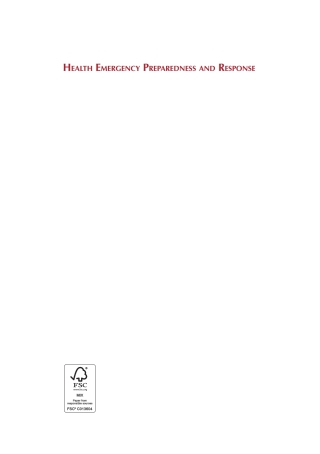 Cover image: Health Emergency Preparedness and Response 1st edition 9781780644554