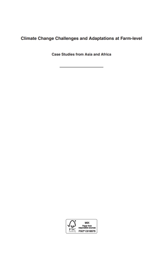Cover image: Climate Change Challenges and Adaptations at Farm-level 1st edition 9781780644639