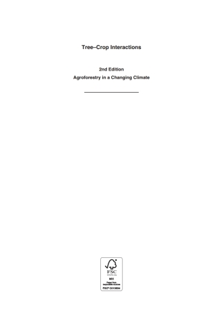 Cover image: Tree-Crop Interactions 2nd edition 9781780645117