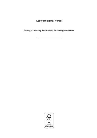 Cover image: Leafy Medicinal Herbs 1st edition 9781780645599