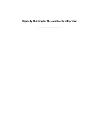 Cover image: Capacity Building for Sustainable Development 1st edition 9781780646169