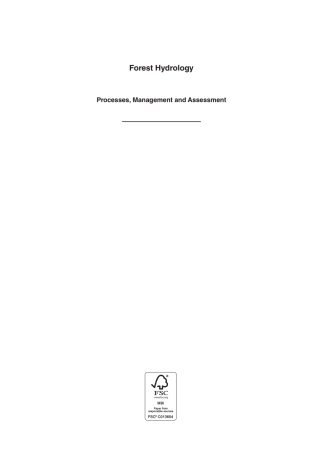 Cover image: Forest Hydrology 1st edition 9781780646602
