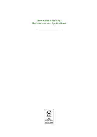 Imagen de portada: Plant Gene Silencing 1st edition 9781780647678