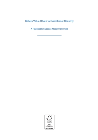 Cover image: Millets Value Chain for Nutritional Security 9781780648309