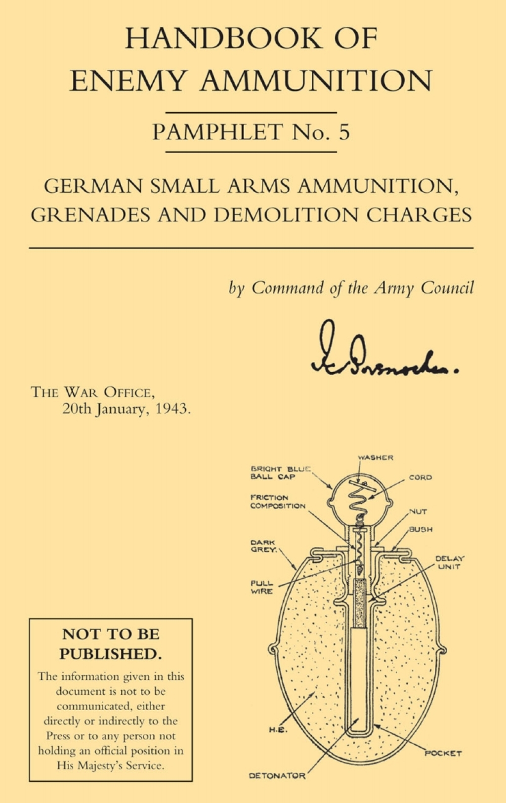 Handbook of Enemy Ammunition: German Small Arms Ammunition, Grenades and Demolition Charges 1st Edition