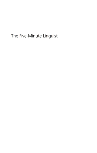 Cover image: The Five-Minute Linguist 3rd edition 9781781798553