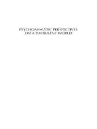 Imagen de portada: Psychoanalytic Perspectives on a Turbulent World 9781855758100