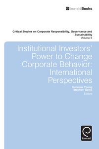 Cover image: Institutional Investors' Power to Change Corporate Behavior 9781781907702