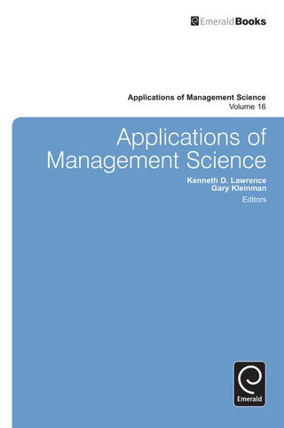 Cover image: Applications of Management Science 9781781909560