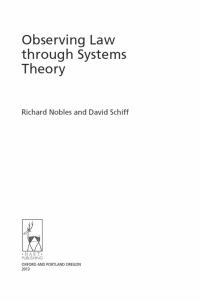 Cover image: Observing Law through Systems Theory 1st edition 9781849462181