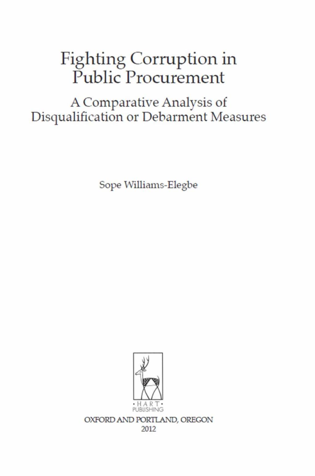 Fighting Corruption in Public Procurement A Comparative Analysis of Disqualification or Debarment Measures 1st Edition