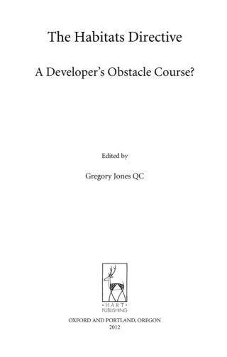 Cover image: The Habitats Directive 1st edition 9781849462938