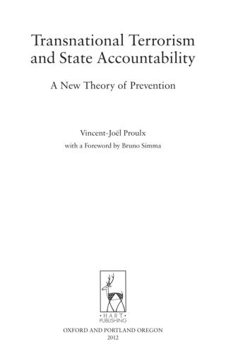 Cover image: Transnational Terrorism and State Accountability 1st edition 9781849462853