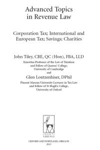 Immagine di copertina: Advanced Topics in Revenue Law 1st edition 9781849464239