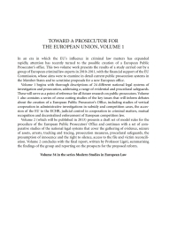 Cover image: Toward a Prosecutor for the European Union Volume 1 1st edition 9781849463140