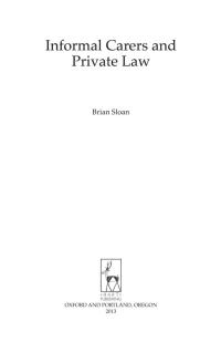 Cover image: Informal Carers and Private Law 1st edition 9781849462815