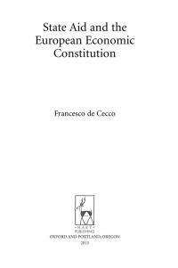 Cover image: State Aid and the European Economic Constitution 1st edition 9781849461054