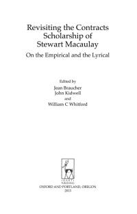 Imagen de portada: Revisiting the Contracts Scholarship of Stewart Macaulay 1st edition 9781849463010
