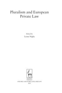 Titelbild: Pluralism and European Private Law 1st edition 9781849463379