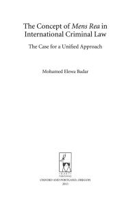 Titelbild: The Concept of Mens Rea in International Criminal Law 1st edition 9781849469142