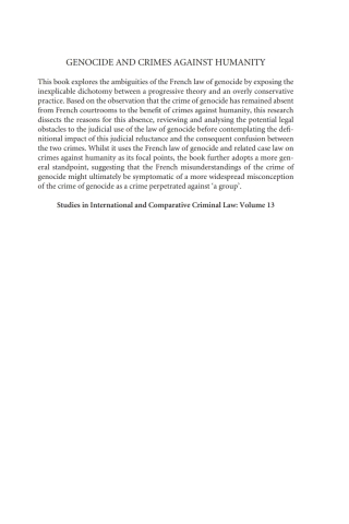 Cover image: Genocide and Crimes Against Humanity 1st edition 9781849463348