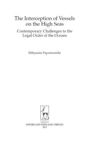 Cover image: The Interception of Vessels on the High Seas 1st edition 9781849466646