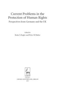 表紙画像: Current Problems in the Protection of Human Rights 1st edition 9781849461245