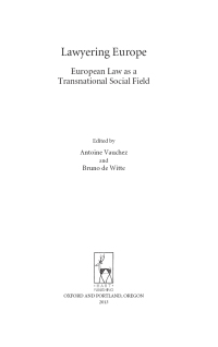 Imagen de portada: Lawyering Europe 1st edition 9781849463782