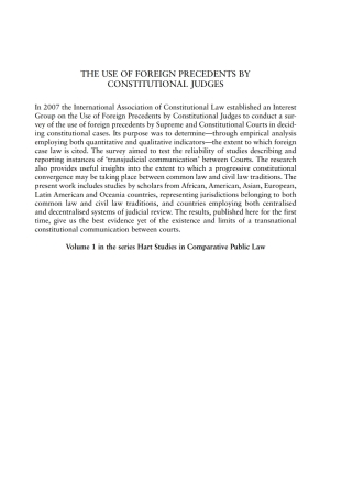 Cover image: The Use of Foreign Precedents by Constitutional Judges 1st edition 9781849462716