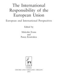 Cover image: The International Responsibility of the European Union 1st edition 9781849463287