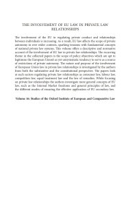 Imagen de portada: The Involvement of EU Law in Private Law Relationships 1st edition 9781849463300