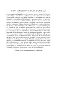 Titelbild: Unjust Enrichment in South African Law 1st edition 9781849462235