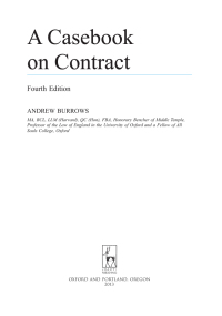 Cover image: A Casebook on Contract 4th edition 9781849464468