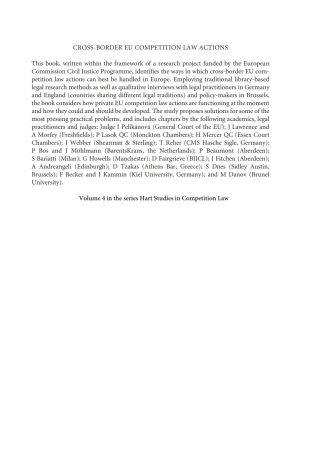 Cover image: Cross-Border EU Competition Law Actions 1st edition 9781849463744