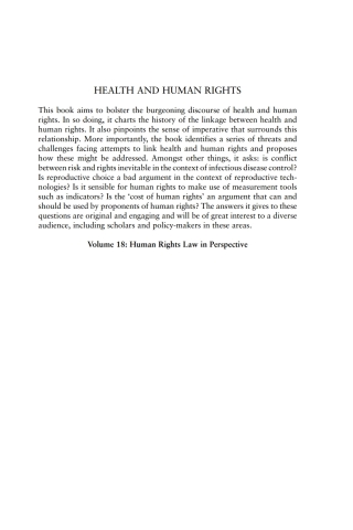 表紙画像: Health and Human Rights 1st edition 9781841138046