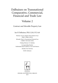 表紙画像: Dalhuisen on Transnational Comparative, Commercial, Financial and Trade Law Volume 2 5th edition 9781849464529